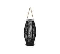 vidaXL Bougeoir suspendu Bambou 60 cm Photophore Décoration Bougies Noir