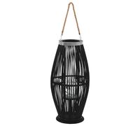 vidaXL Bougeoir suspendu Bambou 60 cm Photophore Décoration Bougies Noir