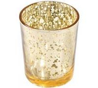 bougeoir verre 5.5x6.7cm or métal - chaks 0515-81 Jaune G