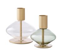 Bougeoir verre/métal House Nordic Candle (x2) Doré 8,7x9,5 cm/7,2x8,4 cm