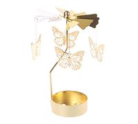 Bougeoirs Chandelier Noel Créatif Modèle de Cèdre Bougeoir Rotatif, Bougeoir Porte- Bougie Tournante Chandelier Or en Métal, Vintage Bougeoir de Décor Table, Carrousel de Noel pour Maison Mariage Fête