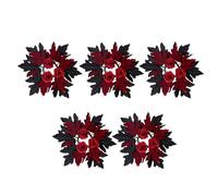 Bougeoirs décoratifs pour Bougies Chauffe-Plat, Couronne d ' Anneaux de Bougie, Ensemble de 5 avec Feuilles artificielles pour Thanksgiving, Halloween, centres de Table