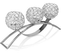 Bougeoirs en Cristal, 3 Bras en Cristal, Centre de Table pour Salon, Salle à Manger, décoration de Noël, décoration de Mariage, décoration d'intérieur, Cadeaux de Mariage (Argent)