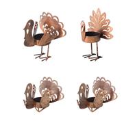 Bougeoirs en métal Dinde, décoration de Thanksgiving, photophores à thé | Décor de bougie de Thanksgiving, centres de Table en dinde, supports de bougies chauffe-plat en métal pour la maison, Table