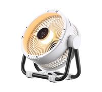 BougeRV Ventilateur de camping, 20 000 mAh, rechargeable, portable, avec 4 vitesses de vent, crochet de contrôle par application, lumière plus lumineuse, écran LCD, rotation à 270 °, pour tente