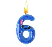 Bougie 6 Ans Stitc, Bougie Anniversaire Stitc, 3D Bleu Bougie, Cake Topper, Décoration de Gâteau, Fournitures de Fête, Garçons et Filles, Anniversaires Enfants, Mariages, Baby Shower