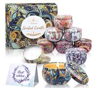 Bougie 9 Pièces - Aottom Bougie Parfumées Ensemble Idées de Cadeau Anniversaire Femme Candle Jarre à la Cire de Soja Naturelle Convient au Bath Yoga pour Copine Mère, 180 Heures de Combustion Total