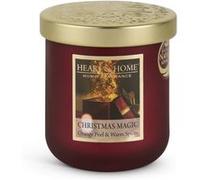 HEART & HOME - Bougie Parfumée à Base de Cire Naturelle de Soja pour la Maison - Petite jarre Magie de Noël - Durée de combustion 30h - Cadeau, Décoration et Parfum pour la Maison - Pot en verre