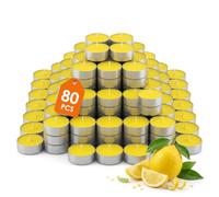 Bougie à réchaud parfumée à la citronnelle - Pack de 80 - Bougie parfumée à la citronnelle