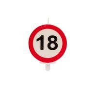 Dekora - Bougie d'Anniversaire avec le Signe d'Interdiction pour la Décoration de Gâteaux - Numéro 18, Multicouleur