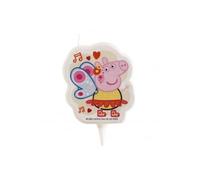 dekora - Bougie d'Anniversaire en 2D de Peppa Pig pour Gâeaux d'Enfants - 7,5 cm