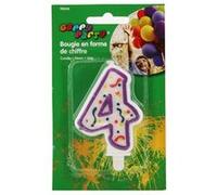 Bougie anniversaire chiffre 4 Multicolore G