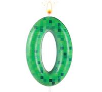 Bougie Anniversaire Chiffre Vert, Bougie d'Anniversaire Dynamite Bougie d'Anniversaire à Thème TNT pour Fournitures de Décoration de Gâteau d'Anniversaire (Numéro 0)