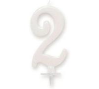 STC - BOUGIE ANNIVERSAIRE GÉANTE BLANCHE - CHIFFRE 2
