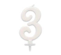 STC - BOUGIE ANNIVERSAIRE GÉANTE BLANCHE - CHIFFRE 3