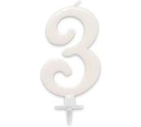 STC - BOUGIE ANNIVERSAIRE GÉANTE BLANCHE - CHIFFRE 3