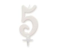 BOUGIE ANNIVERSAIRE GÉANTE BLANCHE - CHIFFRE 5