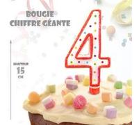 bougie anniversaire géante chiffre 4 Jaune G