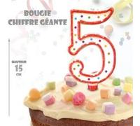 bougie anniversaire géante chiffre 5 Jaune G