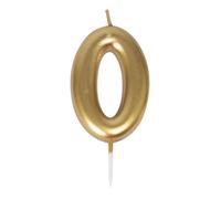 Bougie Anniversaire - PTIT CLOWN - Chiffre 0 - Dorée - 9 x 5 cm
