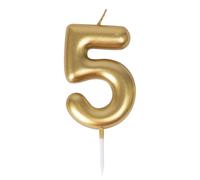 Bougie Anniversaire - PTIT CLOWN - Chiffre 5 - Or