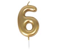 Bougie Anniversaire - PTIT CLOWN - Chiffre 6 - Or