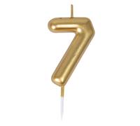 Bougie anniversaire - PTIT CLOWN - Chiffre 7 - Or - 9 x 5 cm - Décoration de fête