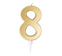 Bougie Anniversaire - PTIT CLOWN - Géante Or - Chiffre 8