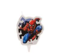 Dekora Bougie d'anniversaire Spiderman 2D enfant 7 cm Rouge
