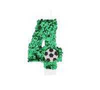 Bougie anniversaire X AUTOHAUX Chiffre 4 Motif Football Décoration De Gâteau Décoration D'Anniversaire Vert