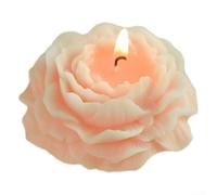 Bougie Artisanale Pivoine 8x3cm Parfumée pour déco Bougie Artisanale(pink) | , détails floraux fins, cire de soja mélangée, brûlure uniforme, parfum persistant