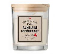Bougie Auxiliaire de Puericulture adorée | Candle | Idée Cadeau Aide à la petite enfance Original Travail Départ Collègue Retraite Anniversaire Noël