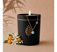 Bougie bijou avec bracelet argent cœur turquoise