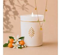 Bougie-bijou avec bracelet gouttes vertes & cristal