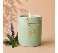 Bougie-bijou avec bracelet gouttes vertes & cristal