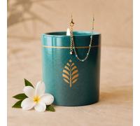 Bougie bijou avec bracelet perles bleues & cristal