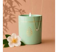 Bougie-bijou avec collier cristal solitaire - cadeau