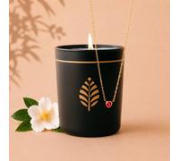 Bougie-bijou avec collier cœur rouge - cadeau