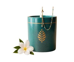 BOUGIE-BIJOU Bleue Monoï | Bracelet Perles Bleues & Cristal Premium | Bougie Parfumée Prête à Offrir | Cadeau Femme Élégant | Fabrication Française | 470g | Les Merveilleuses