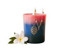 BOUGIE-BIJOU | Bracelet Gouettes avec Cristal Cadeau Femme | Parfum Monoï | Bracelet gouttes violettes et cristal premium caché dans la cire, 410g, fabrication française, coffret, Noël, maman