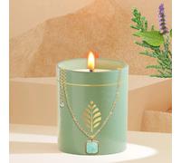 Bougie bijou cadeau collier pierre verte
