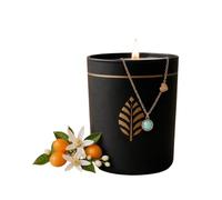 BOUGIE-BIJOU Noire Fleur d'oranger | Bracelet Argent Turquoise | Bougie Parfumée Prête à Offrir | Cadeau Femme Élégant | Fabrication Française | Les Merveilleuses