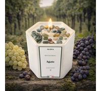 Bougie bijou pierres agate - parfum raisin divin