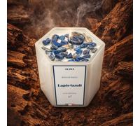 Bougie bijou pierres lapis-lazuli - parfum oud impérial
