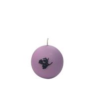 Bougie boule Halloween diamètre 10 cm - Couleur pourpre - avec décorations en forme de sorcière en cire - Idée cadeau : avec sac en tissu - Cereria di Giorgio