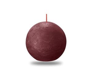 Bougie boule rustique Bolsius en velours rouge (76 mm)