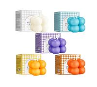 Bougie Bulle Cube Parfumée, 5 bougies votives parfumées, bougie aromatique artisanale au soja pour l'anxiété, favorise le sommeil, soulage le stress, cadeaux pour les femmes(A)