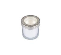 Bougie capuchon dentelle - 10 x 10 cm - Argent - Ambré