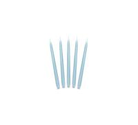 PartyDeco Bougies de table SKMAT-011 Lot de 10 pointues bleu clair mattes 24 cm