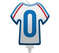 bougie chiffre 0 maillot france football 8cm - générique 008bbc0 Blanc G